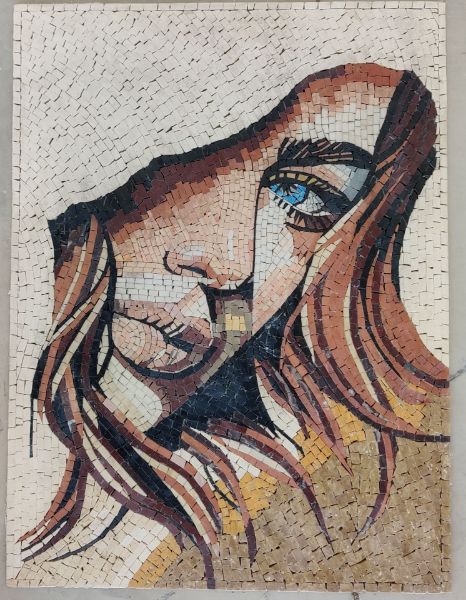 Picture of Girl portrait marble mosaic 2