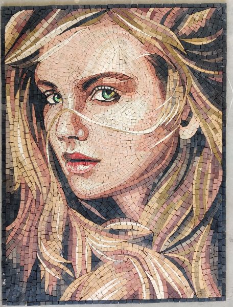 Picture of Girl portrait marble mosaic 3