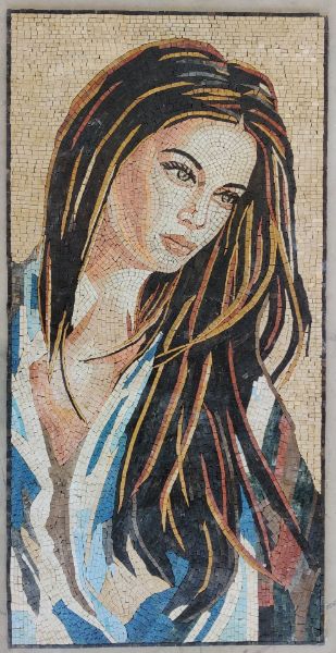 Picture of Girl portrait marble mosaic 6
